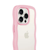 Holdit iPhone 14 Pro Wavy Skal - Pink / Transparent