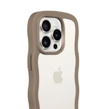 Holdit iPhone 14 Pro Max Wavy Skal - Mocha Brown / Transparent