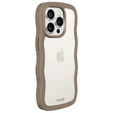 Holdit iPhone 15 Pro Wavy Skal - Mocha Brown / Transparent