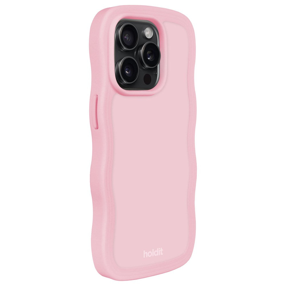 Holdit iPhone 15 Pro Wavy Skal - Pink