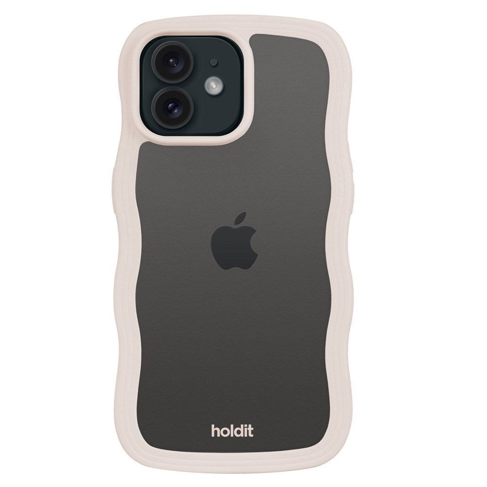 Holdit iPhone 12 / 12 Pro Wavy Skal - Light Beige / Transparent