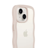 Holdit iPhone 15 / 14 / 13 Wavy Skal - Light Beige / Transparent