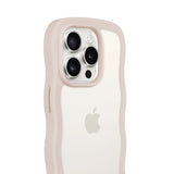 Holdit iPhone 14 Pro Wavy Skal - Light Beige / Transparent