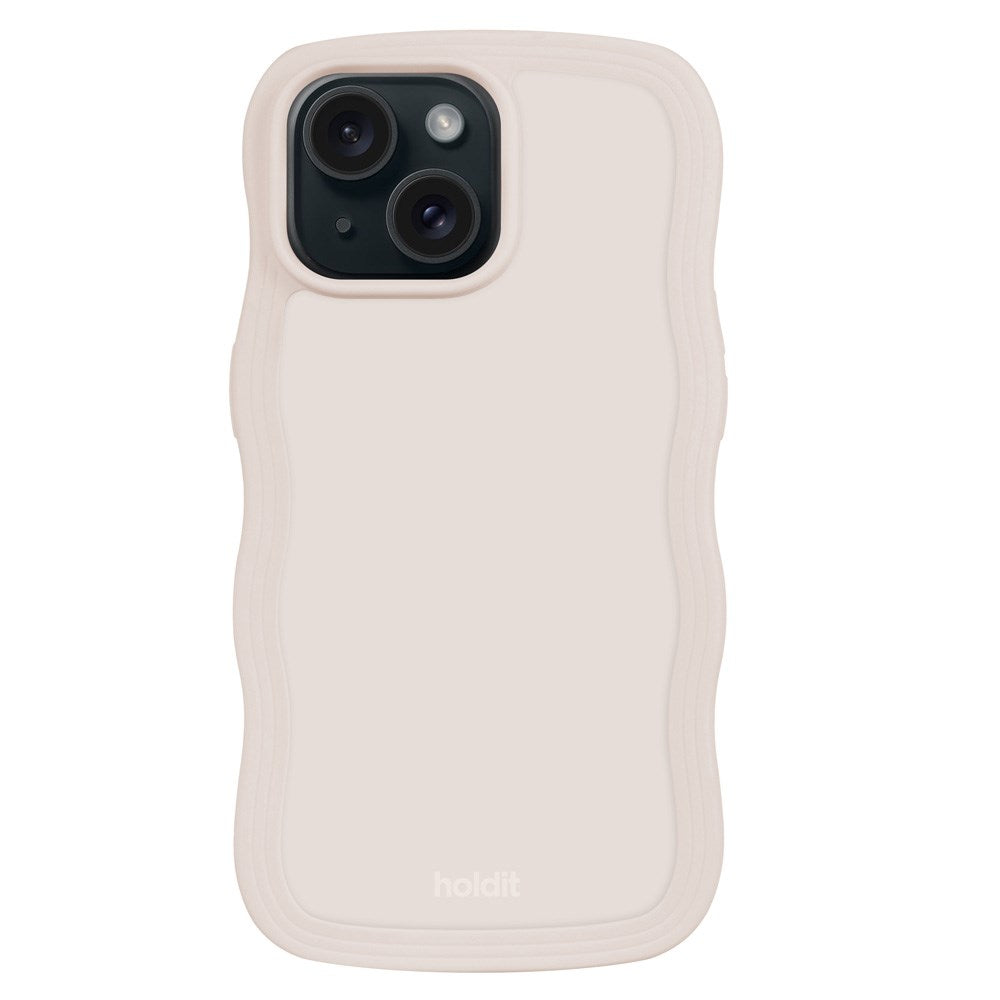 Holdit iPhone 15 / 14 / 13 Wavy Skal - Light Beige