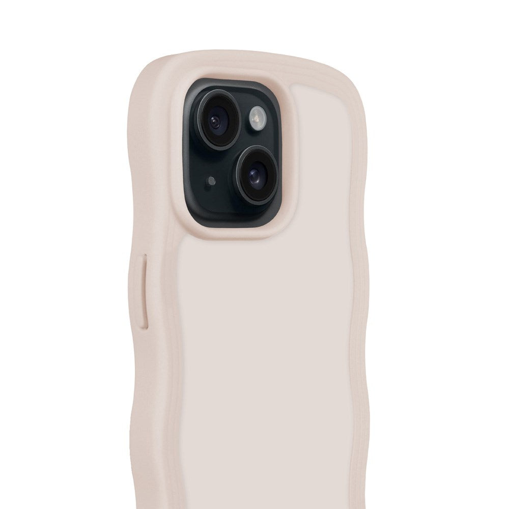 Holdit iPhone 15 / 14 / 13 Wavy Skal - Light Beige