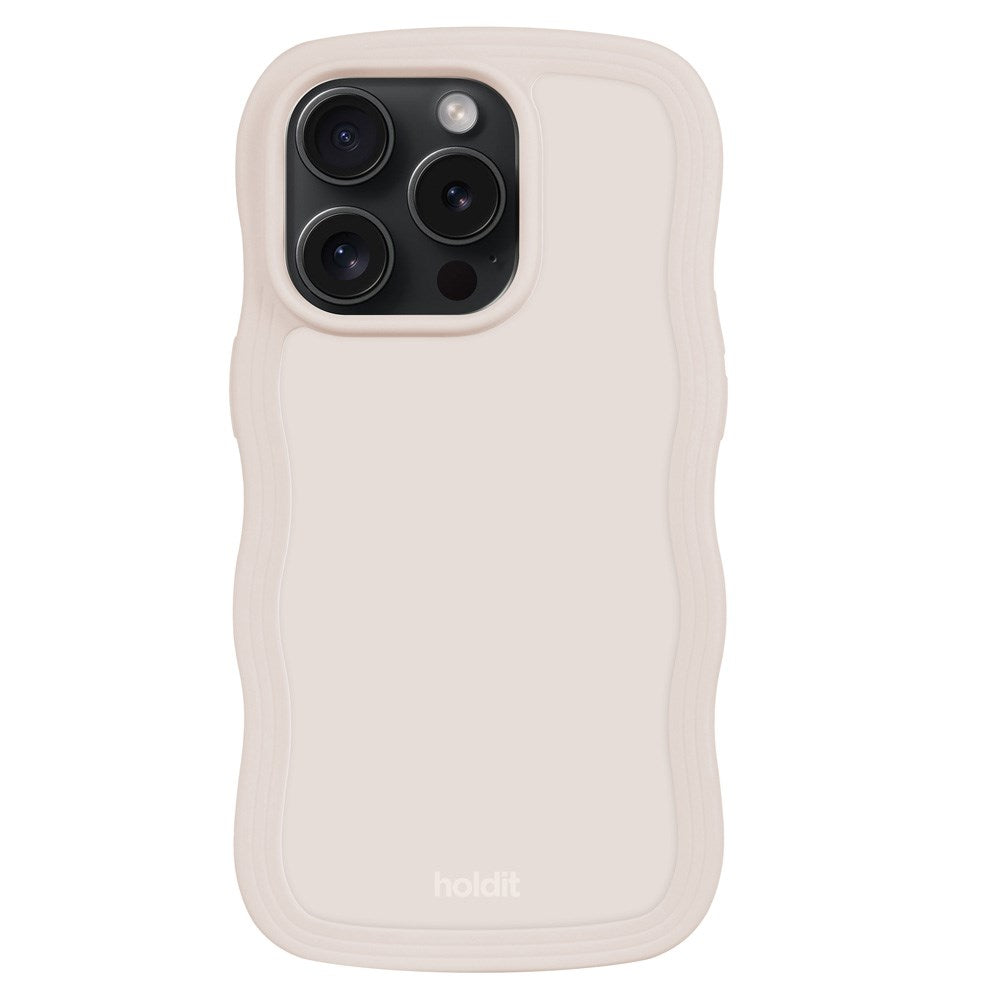 Holdit iPhone 14 Pro Wavy Skal - Light Beige