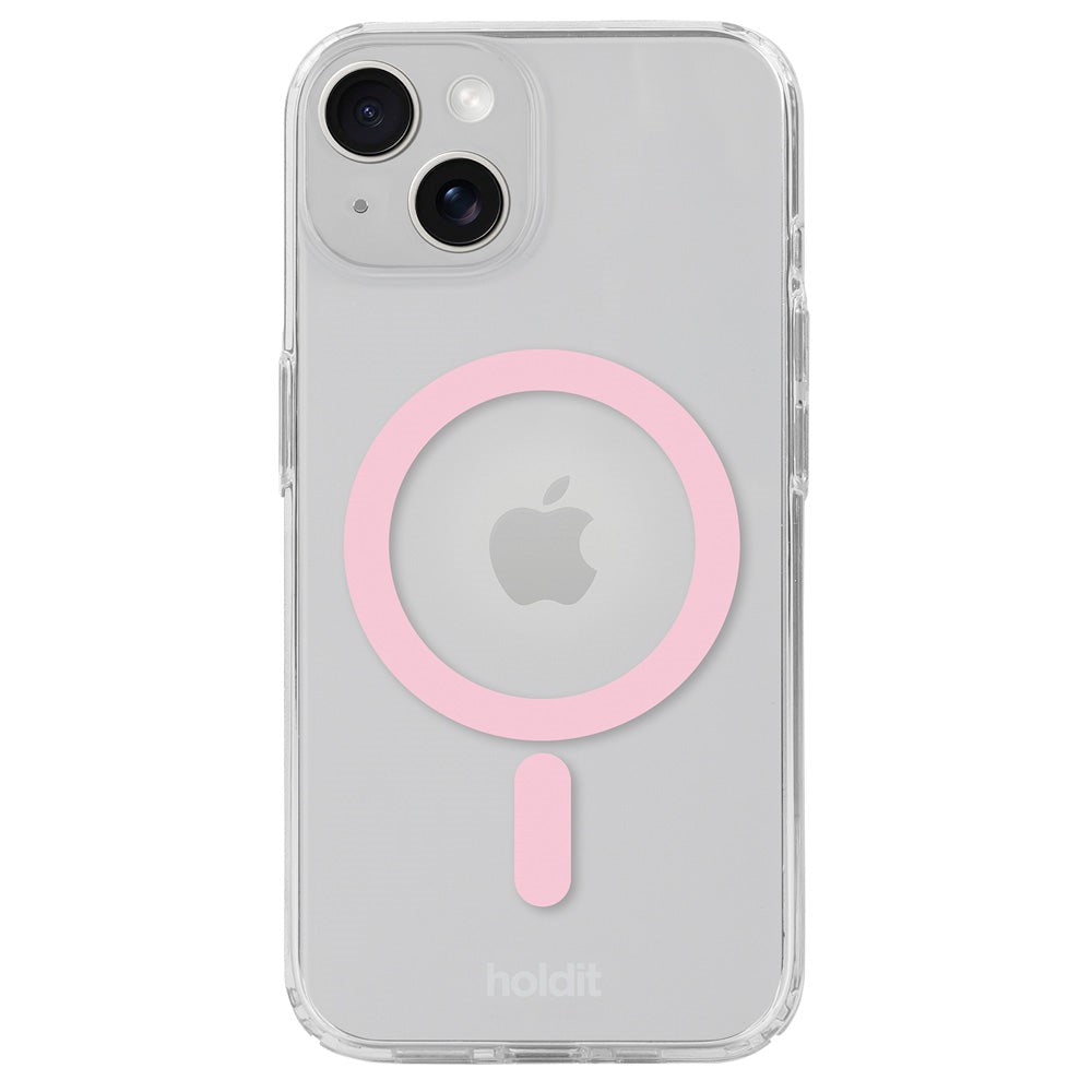 Holdit iPhone 15 / 14 / 13 MagSafe Skal - Transparent / Pink