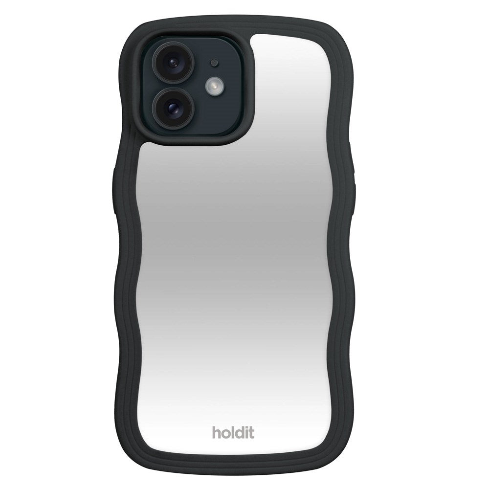 Holdit iPhone 12 / 12 Pro Wavy Skal - Black / Mirror