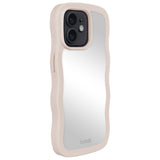 Holdit iPhone 12 / 12 Pro Wavy Skal - Light Beige / Mirror