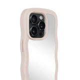 Holdit iPhone 14 Pro Wavy Skal - Light Beige / Mirror