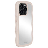 Holdit iPhone 15 Pro Wavy Skal - Light Beige / Mirror