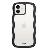 Holdit iPhone 12 / 12 Pro Wavy Skal - Black / Transparent