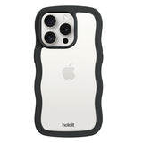 Holdit iPhone 15 Pro Max Wavy Skal - Black / Transparent