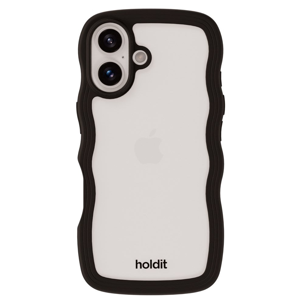 Holdit iPhone 16 Wavy Skal - Svart / Transparent