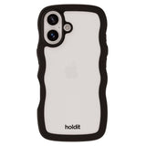 Holdit iPhone 16 Wavy Skal - Svart / Transparent