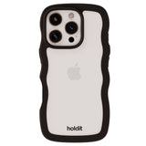 Holdit iPhone 16 Pro Wavy Skal - Pink / Transparent