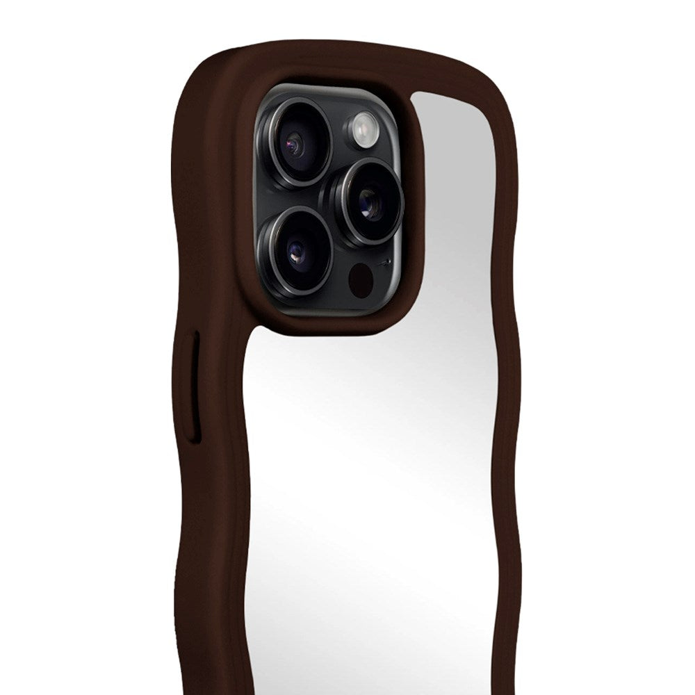 Holdit iPhone 15 Pro Wavy Skal - Chocolate / Mirror