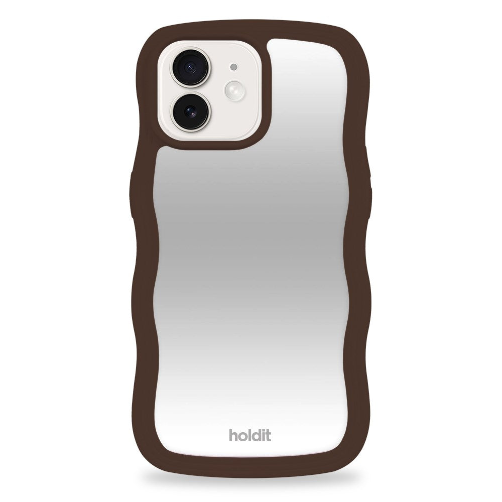 Holdit iPhone 15 / 14 / 13 Wavy Skal - Chocolate / Mirror