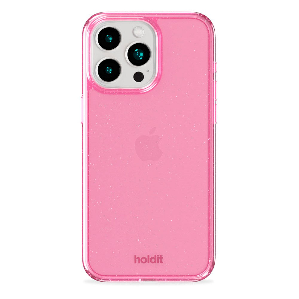 Holdit iPhone 15 Pro Glitter Skal - Rosa