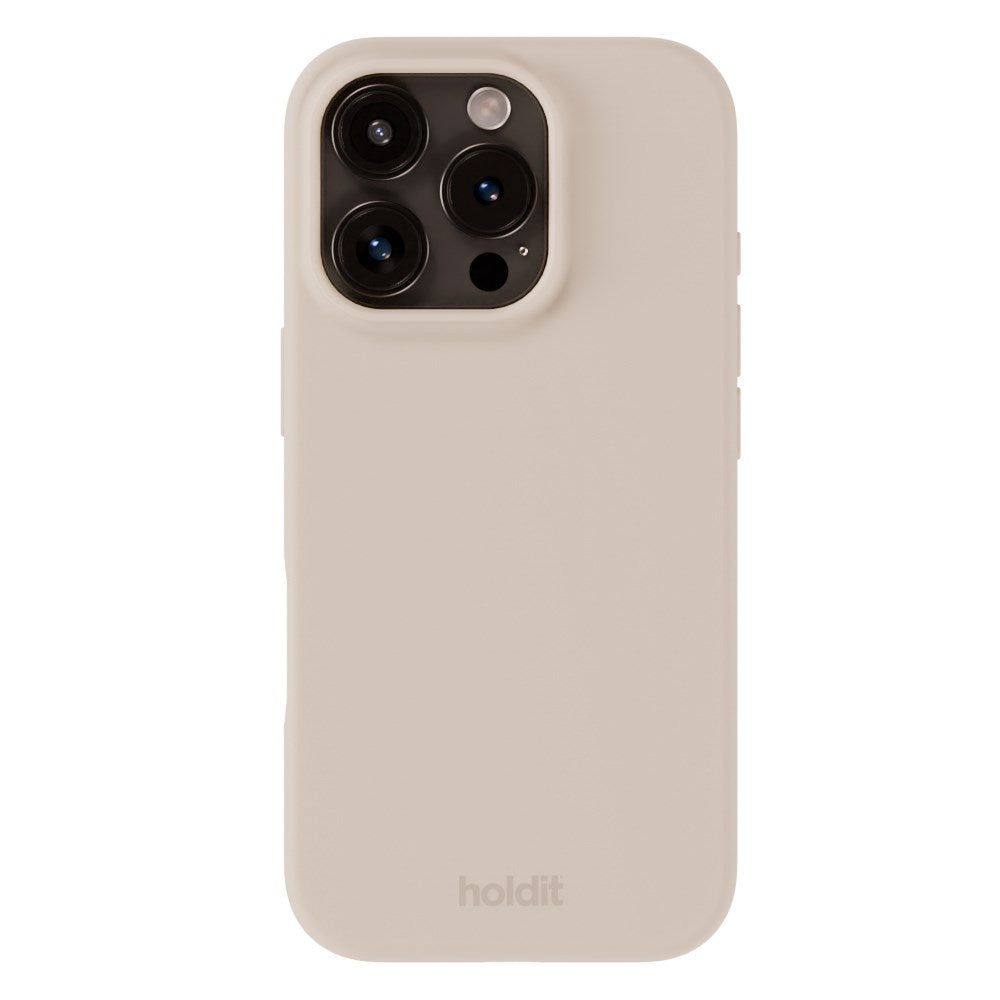 iPhone 16 Pro Holdit Soft Touch Skal Silikon - Light Beige