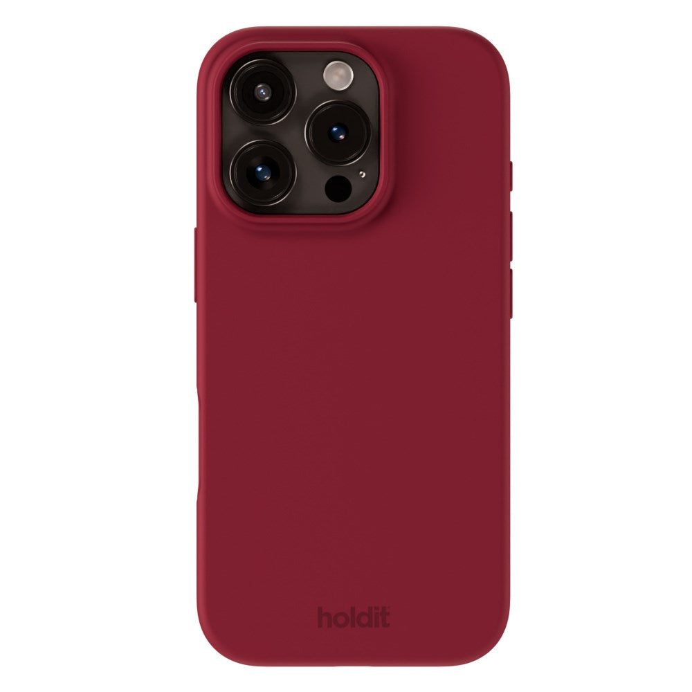 iPhone 16 Pro Holdit Soft Touch Skal Silikon - Red Velvet