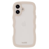 Holdit iPhone 16 Wavy Skal - Beige / Transparent