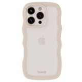 Holdit iPhone 16 Pro Wavy Skal - Light Beige / Transparent