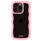 Holdit iPhone 16 Pro Max Wavy Skal - Pink / Transparent