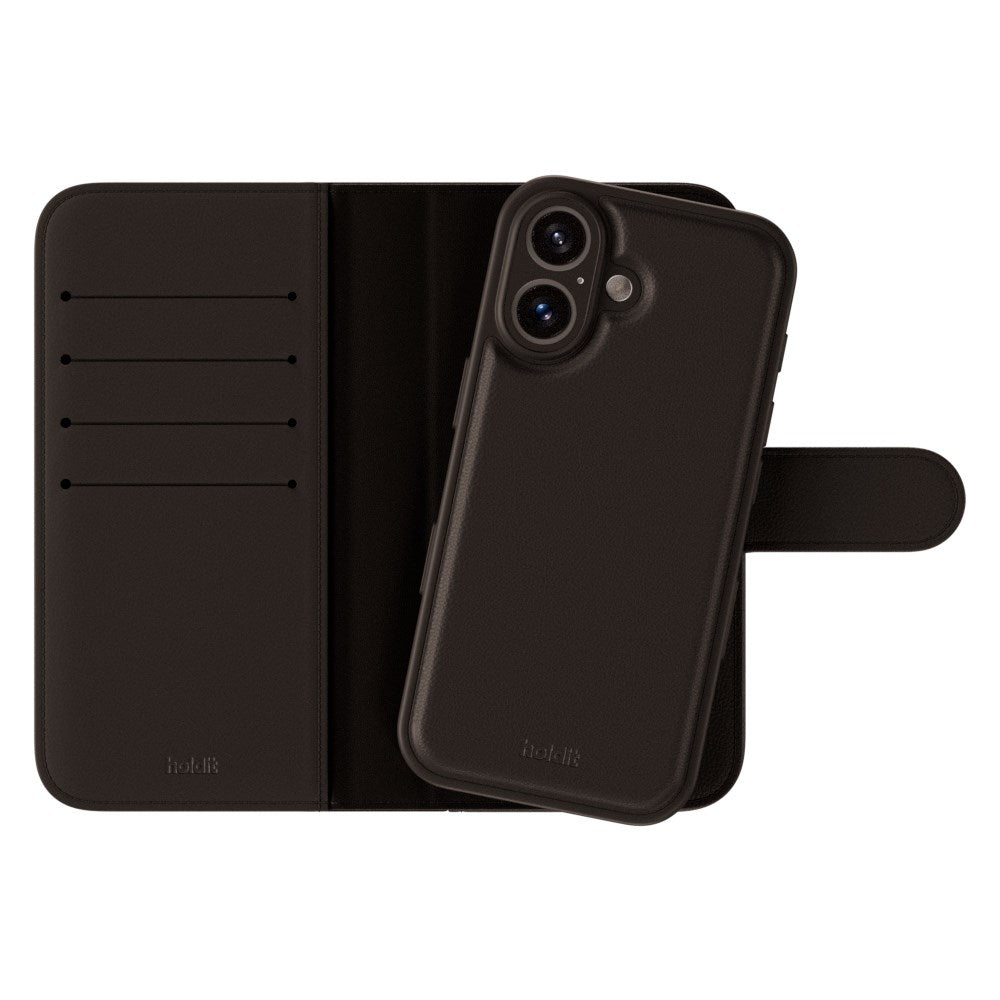 Holdit iPhone 16 Plus Wallet Case Magnet Plus - Plånboksfodral - Black