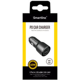 Smartline 60W PD (Power Delivery) Billaddare 2 x USB-C - Svart