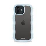 Holdit iPhone 12 / 12 Pro Wavy Skal - Mineral Blue / Transparent