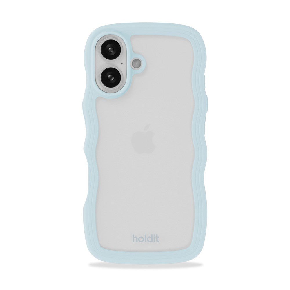 Holdit iPhone 16 Wavy Skal - Mineral Blue / Transparent