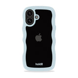 Holdit iPhone 16 Wavy Skal - Mineral Blue / Transparent