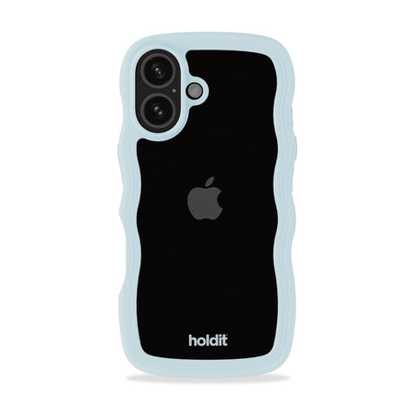 Holdit iPhone 16 Wavy Skal - Mineral Blue / Transparent
