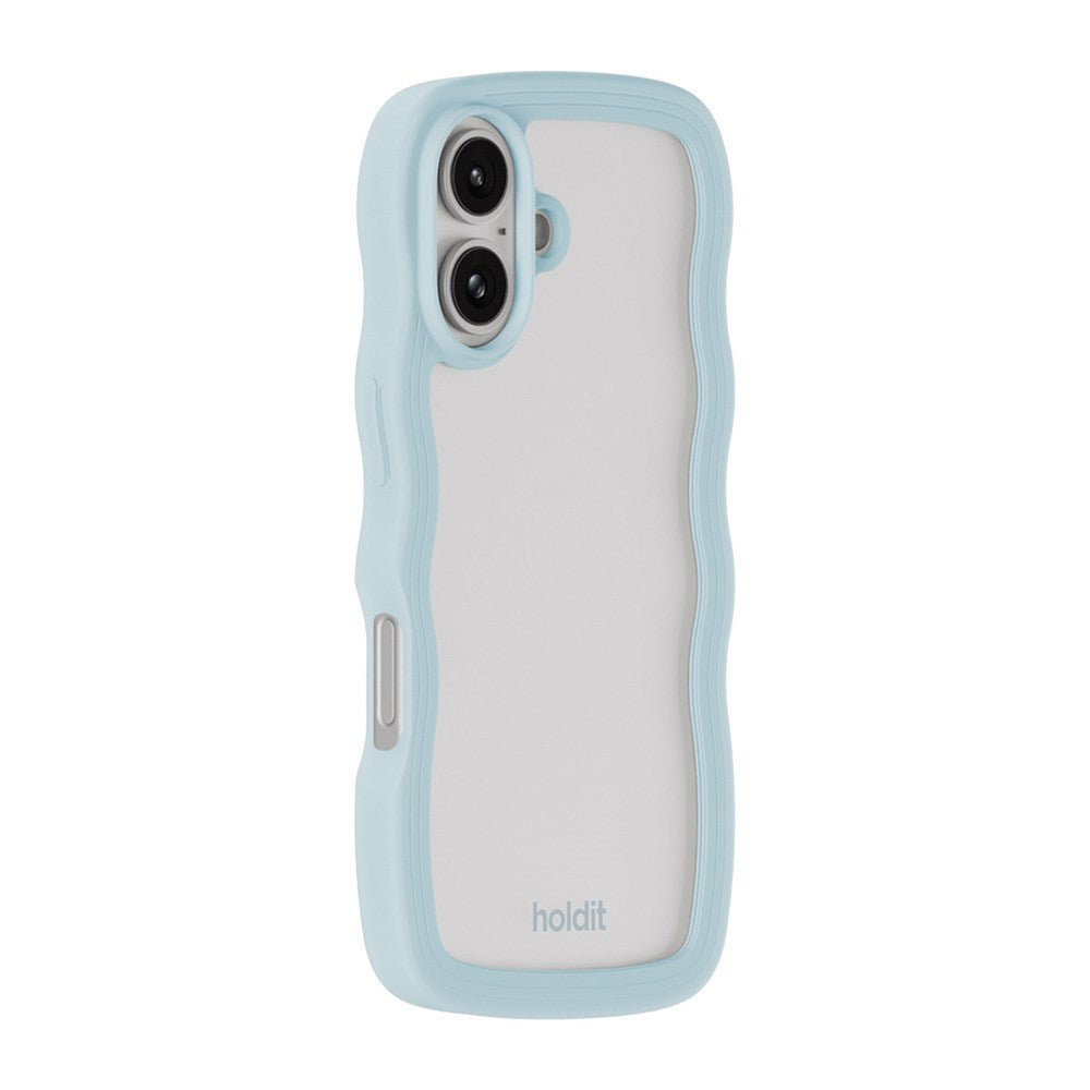 Holdit iPhone 16 Wavy Skal - Mineral Blue / Transparent
