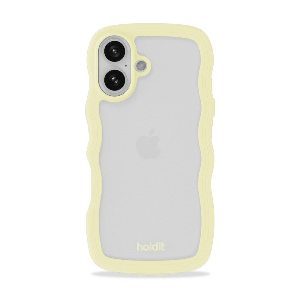 Holdit iPhone 16 Wavy Skal - Lemonade / Transparent