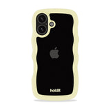 Holdit iPhone 16 Wavy Skal - Lemonade / Transparent