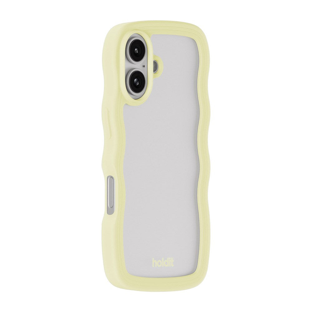 Holdit iPhone 16 Wavy Skal - Lemonade / Transparent