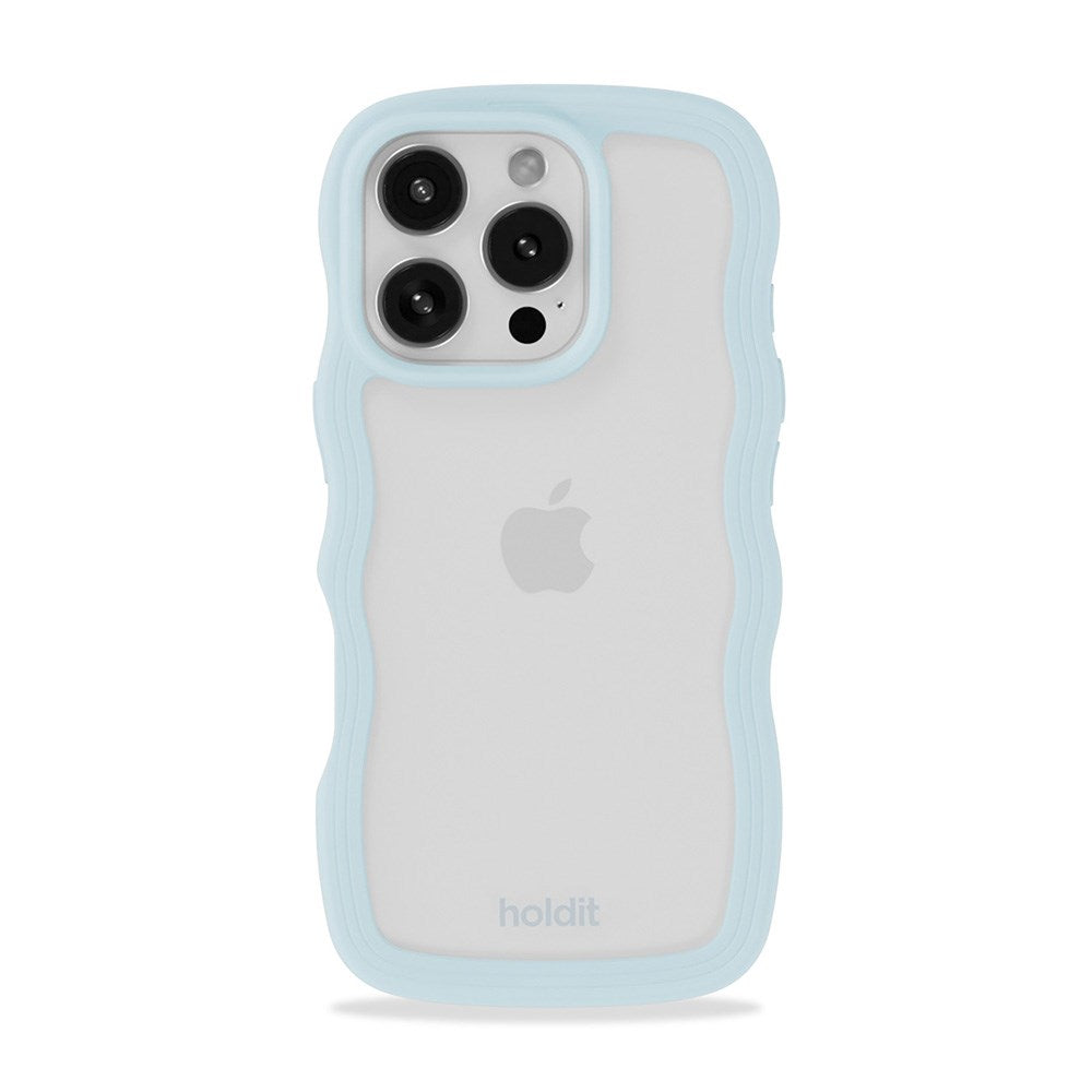 Holdit iPhone 16 Pro Max Wavy Skal - Mineral Blue / Transparent