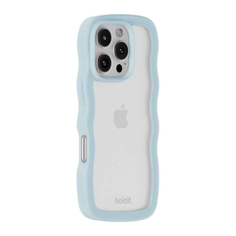 Holdit iPhone 16 Pro Max Wavy Skal - Mineral Blue / Transparent