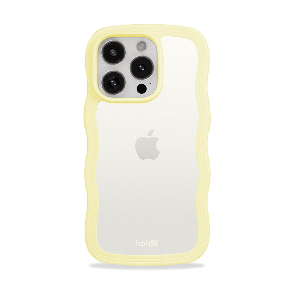 Holdit iPhone 15 Pro Max Wavy Skal - Lemonade / Transparent