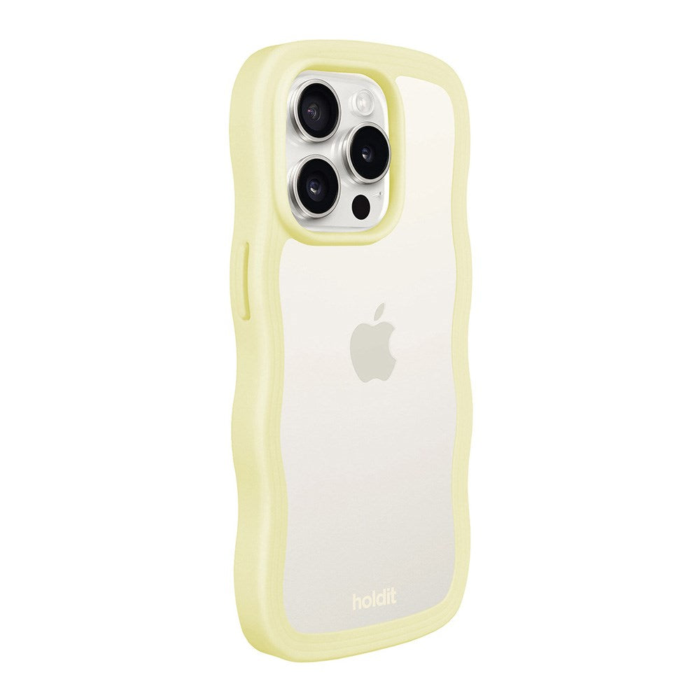 Holdit iPhone 15 Pro Max Wavy Skal - Lemonade / Transparent