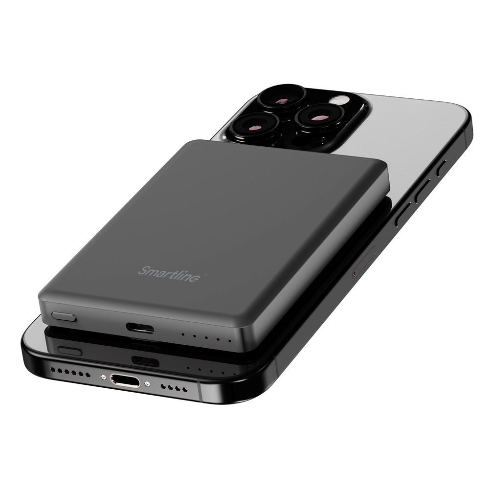 Smartline 15W Power Bank USB-C 5000mAh - Qi2 / MagSafe Kompatibel - Space Grey