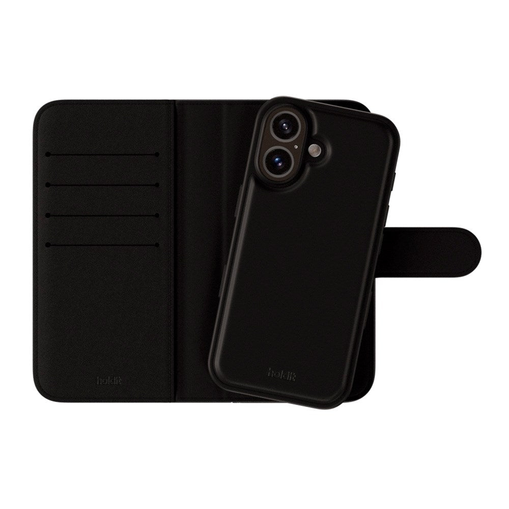 Holdit iPhone 16 Wallet Case MagSafe Plus - Plånboksfodral - MagSafe Kompatibel - Black