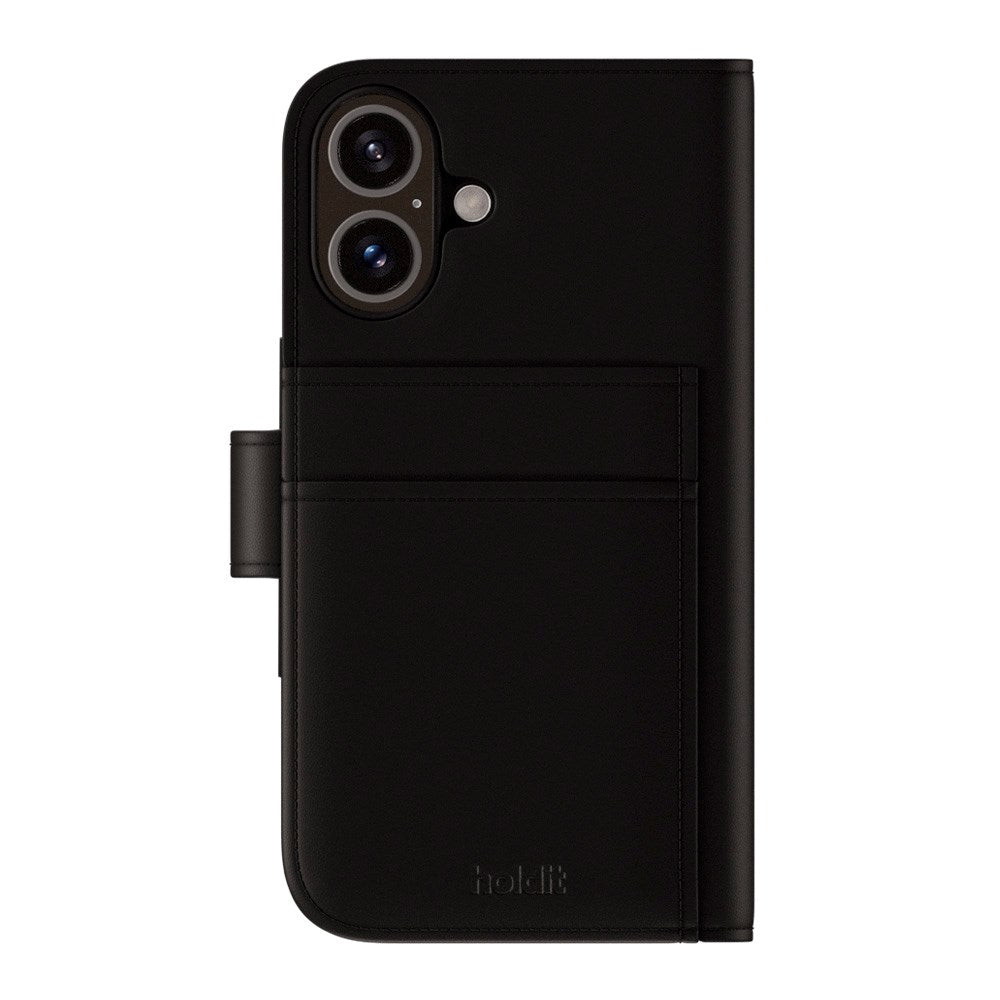 Holdit iPhone 16 Wallet Case MagSafe Plus - Plånboksfodral - MagSafe Kompatibel - Black