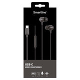 Smartline In-Ear Hörlurar med USB-C & Mikrofon - Svart