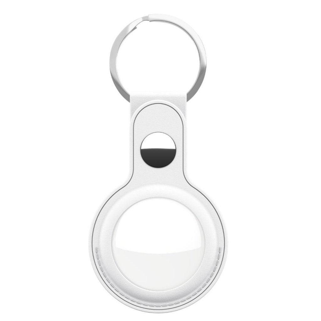 KeyBudz AirTag Nyckelring  - Snap Ring - 2 Pack - Konstläder - Vit