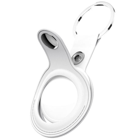 KeyBudz AirTag Nyckelring  - Snap Ring - 2 Pack - Konstläder - Vit