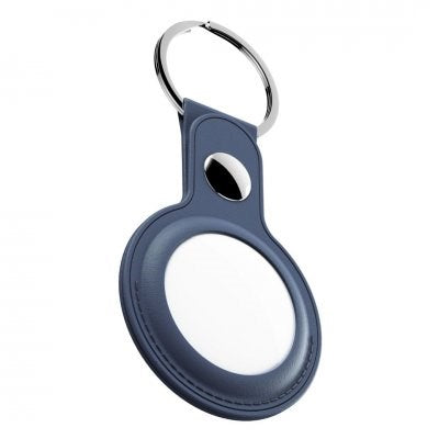 KeyBudz AirTag Nyckelring  - Snap Ring - 1 Pack - Konstläder - Blå