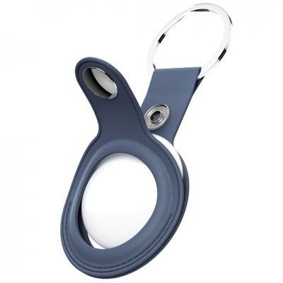 KeyBudz AirTag Nyckelring  - Snap Ring - 2 Pack - Konstläder - Blå